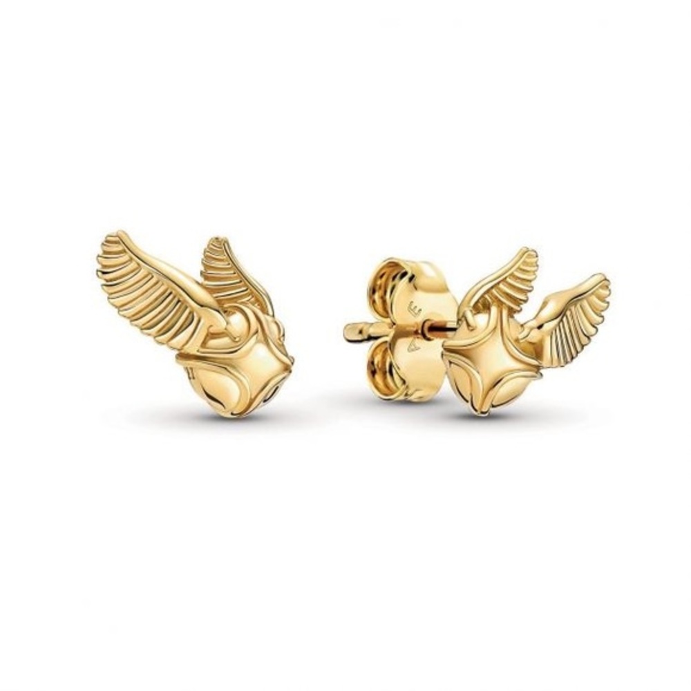 Gold Winged Stud Earrings